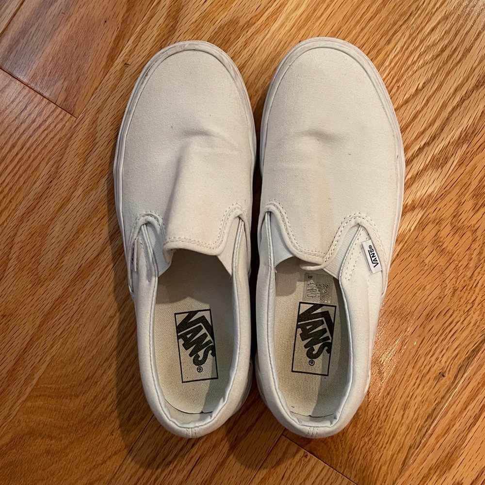 White Slip-On Vans